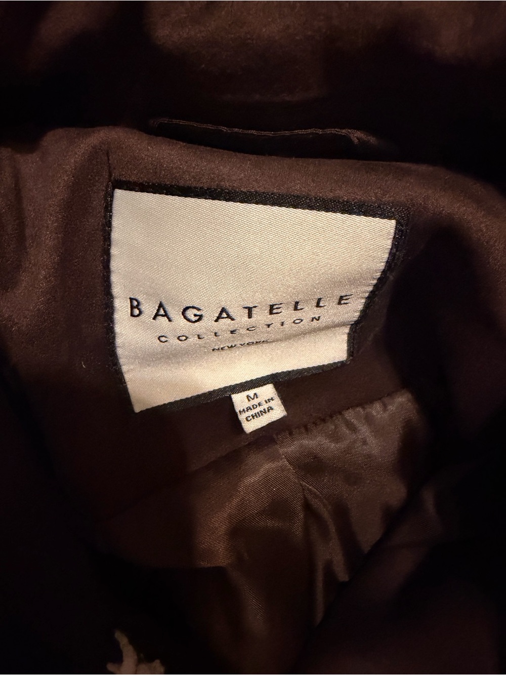 Bagatelle Collection Brown Suede Crochet Trim Button Collared Jacket Size M - Picture 3 of 5